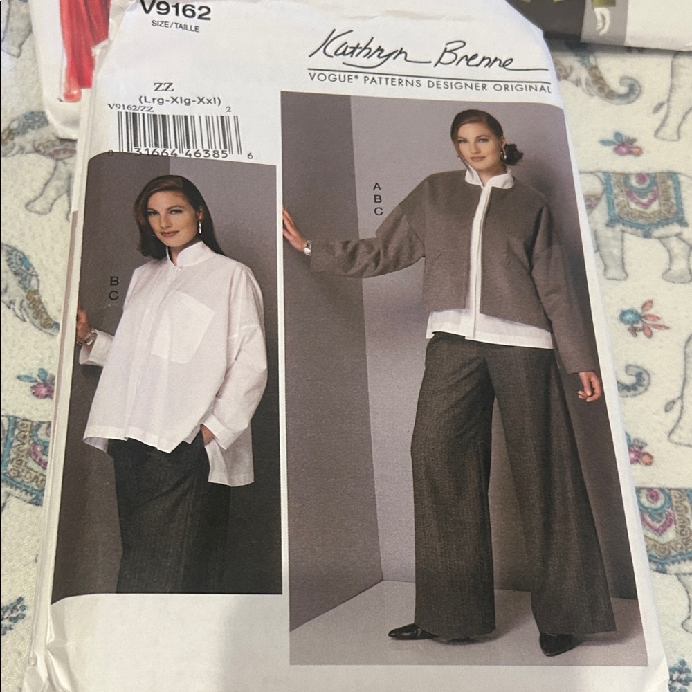 Vogue Fashion Patterns Collection with Red, Blue, and Gray Designs - Picture 4 of 7